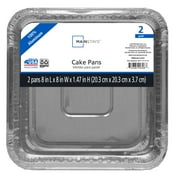 Mainstays 8-inch Square Aluminum Cake Pan Set, 2 Pieces