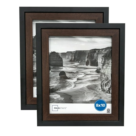 Mainstays 8” x 10” Two-Tone Black Photo Frame - 2 PC Set