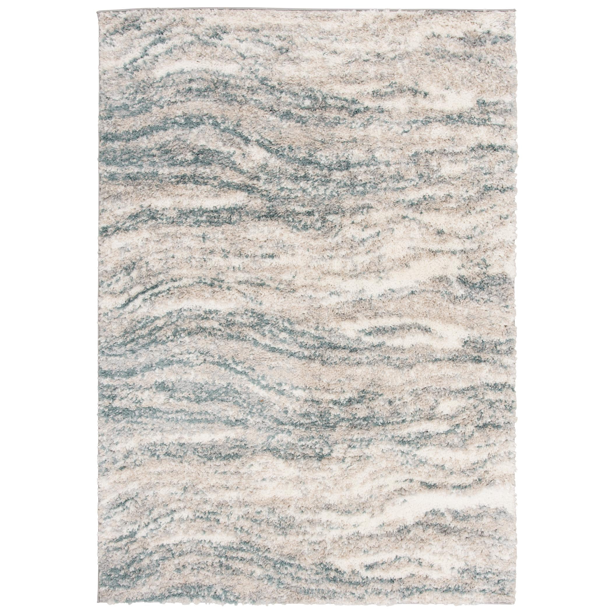 Mainstays 8'x10' Teal & Ivory Shag Indoor Area Rug