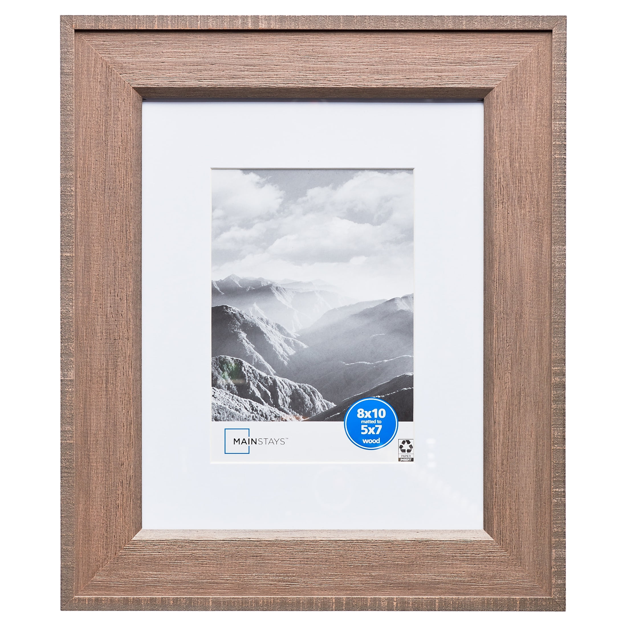 Mainstays 8"x10" matted to 5"x7" Rustic Wood Tabletop Picture Frame