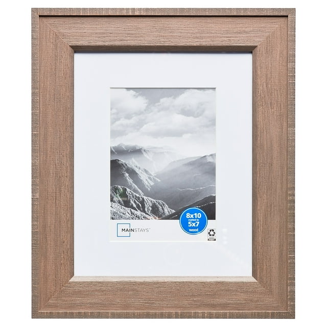 Mainstays 8"x10" matted to 5"x7" Rustic Wood Tabletop Picture Frame