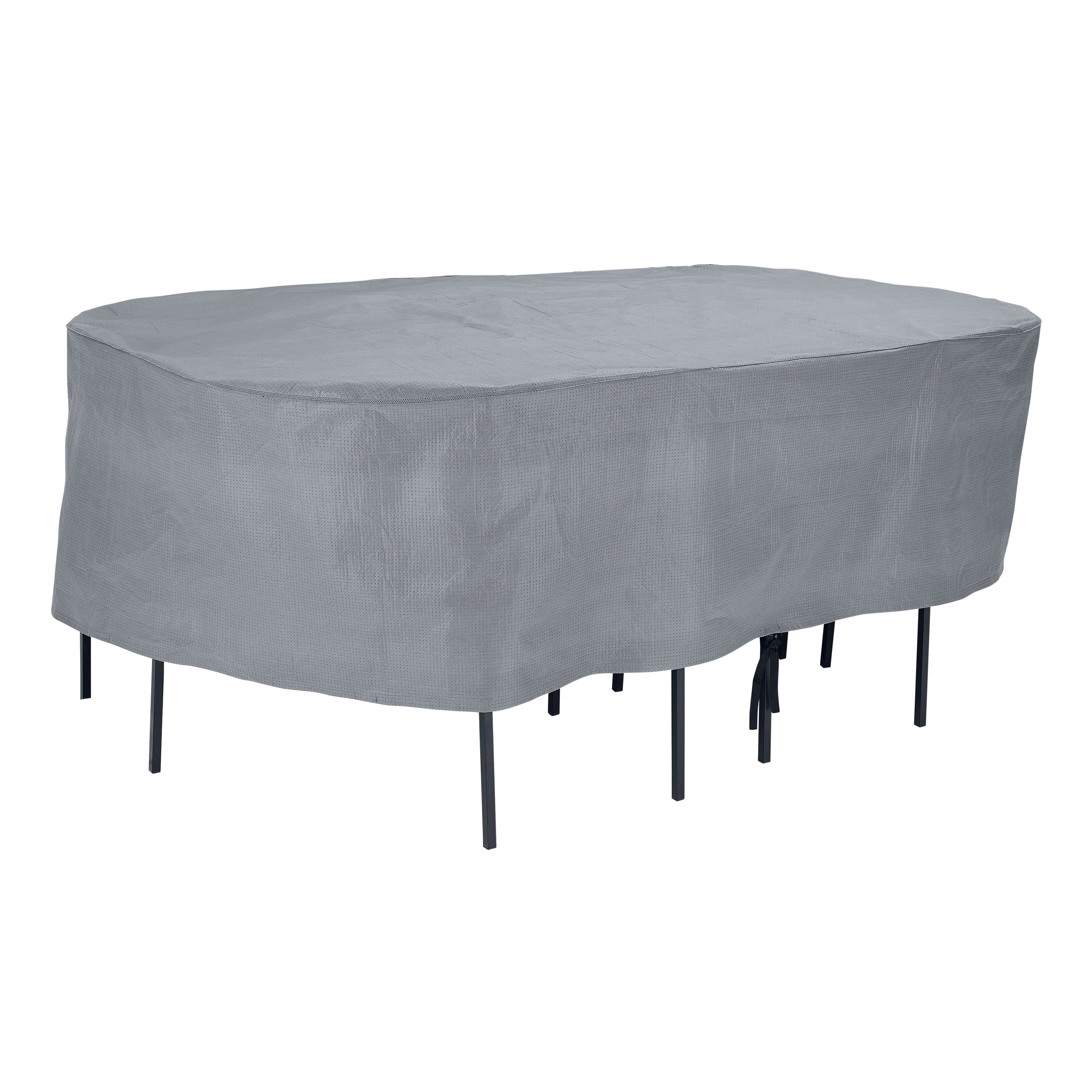 Mainstays 88" x 58" x 23" Gray Oval Patio Furniture Set Cover