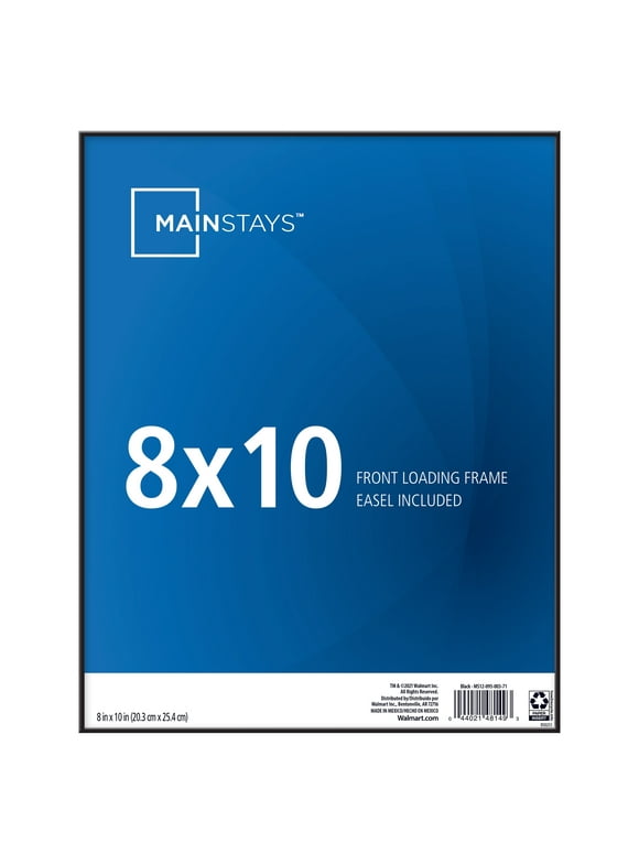 Mainstays 8x10 Front Loading Basic Tabletop Picture Frame, Black