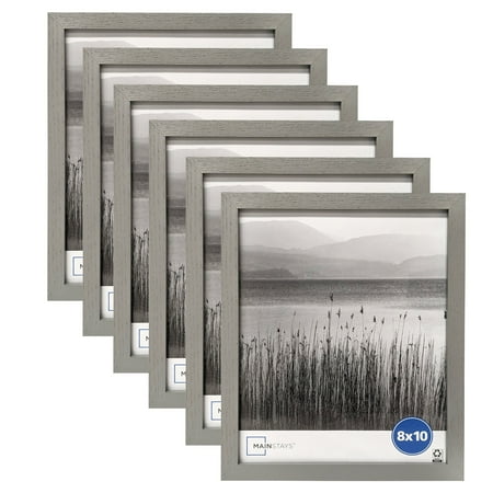 Mainstays 8x10 Linear Gallery Wall Picture Frame, Gray, Set of 6
