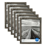 Mainstays 8 x 10 Linear Gallery Wall Picture Frame Set, Rustic Gray, 6 Pieces