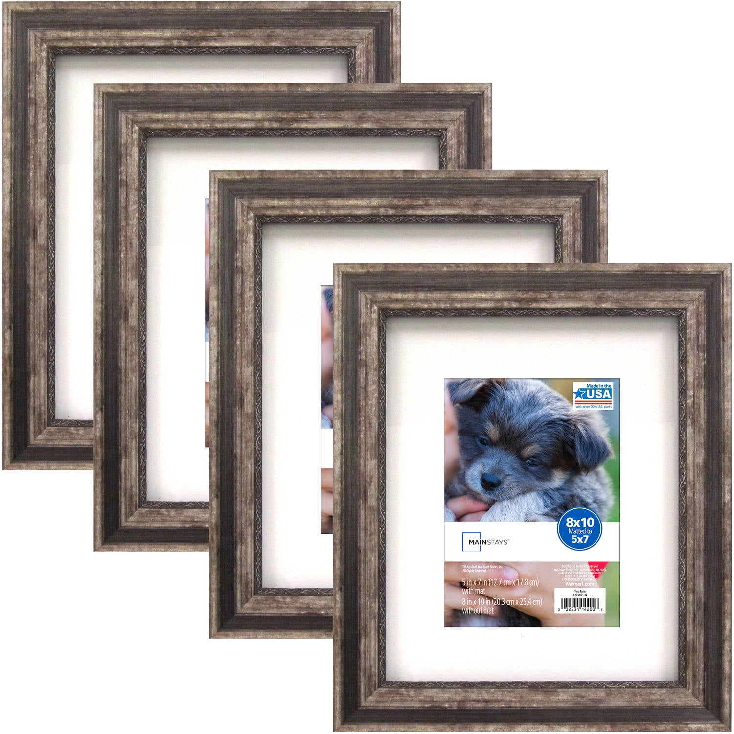 8x10 Picture Frame with Matboard - Holds Two 4x6 Images