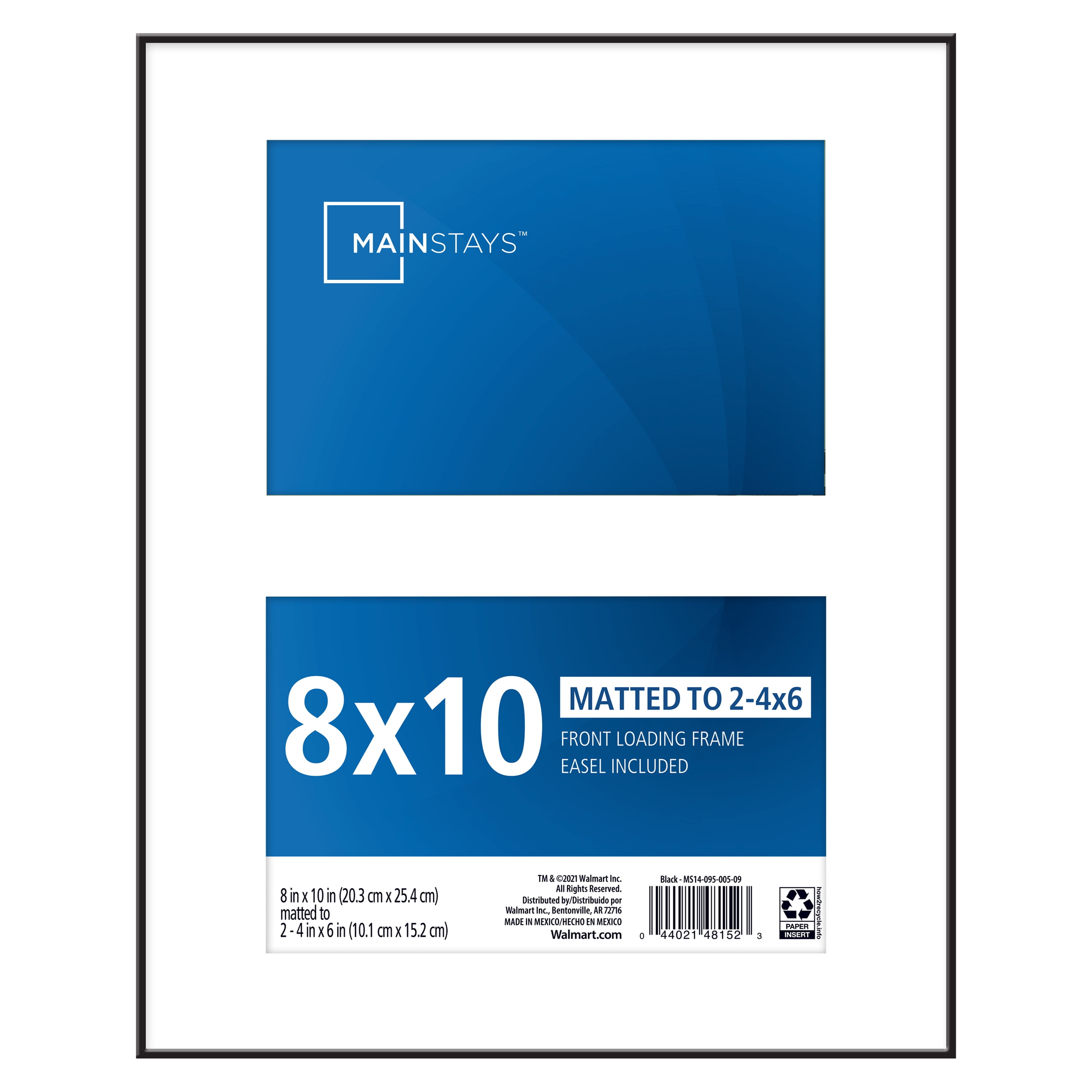 Mainstays 8x10 Matted to 5x7 2Opening Front Loading Basic Tabletop