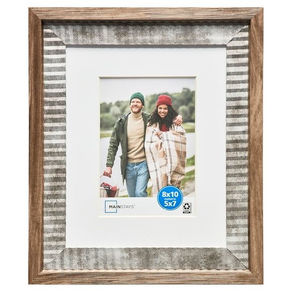 Mainstays – 5x7 Picture Frame – Rustic Farmhouse Matted Tabletop Photo Frame