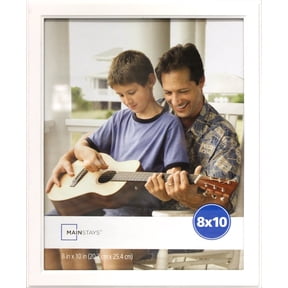 Mainstays Step Picture Frame, 8 x 10, White, Tabletop or Wall Display