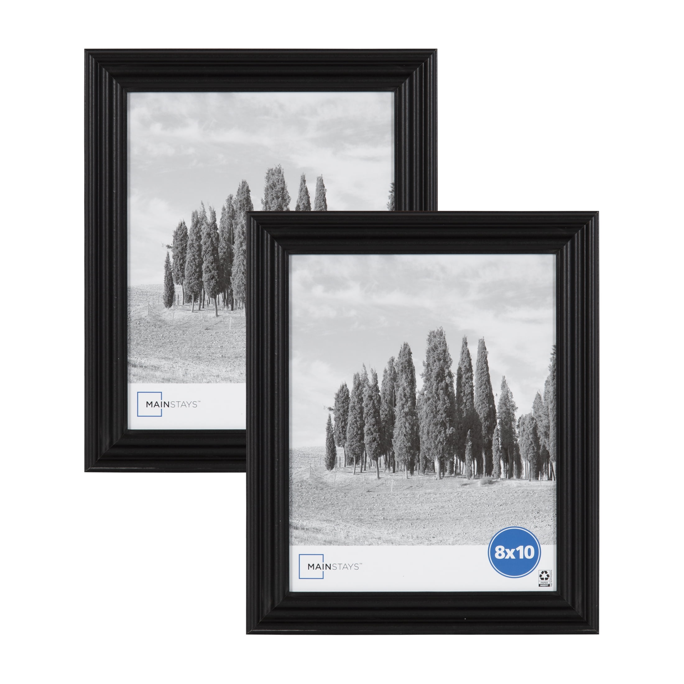 Mainstays 8x10 Traditional Gallery Wall Picture Frame, Black, Set of 2