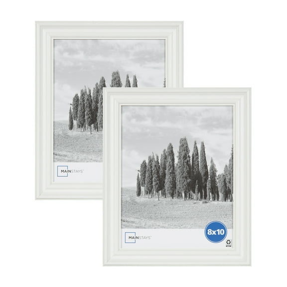 Mainstays 8x10 Traditional Gallery Wall Picture Frame, White, Set of 2