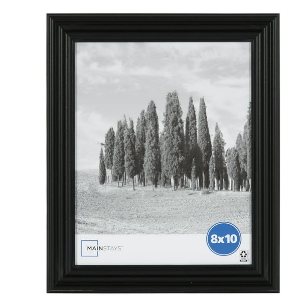 Mainstays 8x10 Wide Beveled Tabletop Picture Frame, Black
