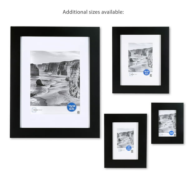 Mainstays 8x10 inch Matted to 5x7 inch Flat Wide Black 1.5" Gallery