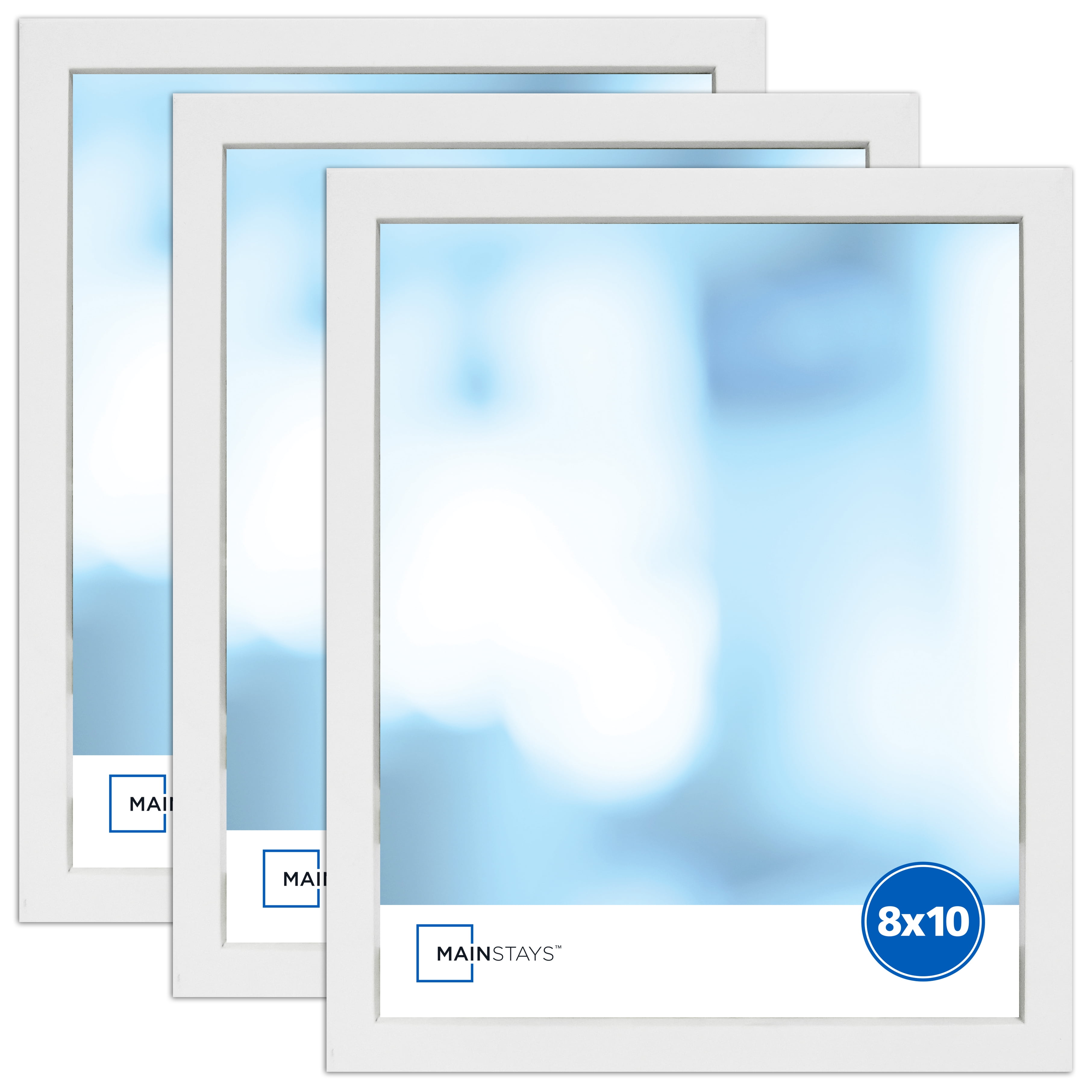 Mainstays 8x10 inch White 0.5" Gallery Wall Picture Frame, Set of 3