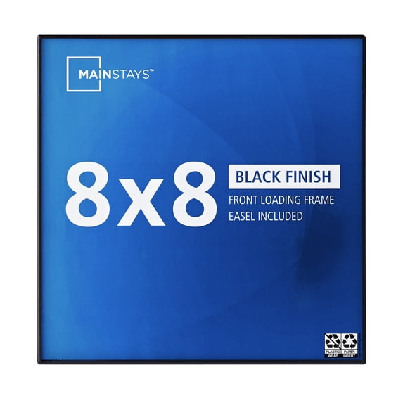 Mainstays 8x8 Front Loading Tabletop Picture Frame, Black
