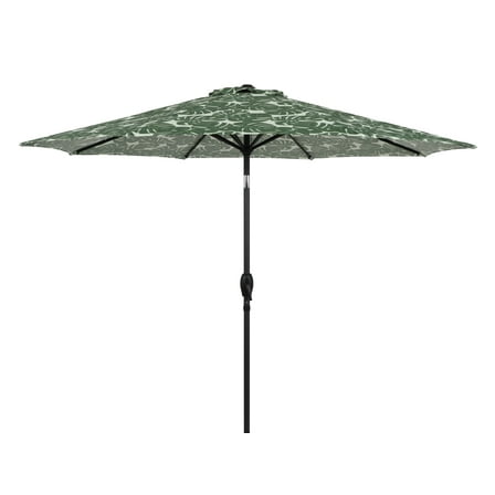 Mainstays 9' Monstera Palm Crank Lift and 3 Position Tilt Patio Umbrella