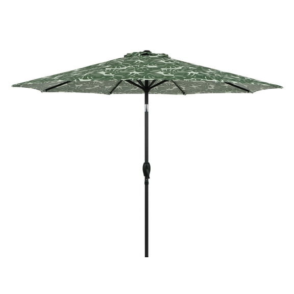 Mainstays 9' Monstera Palm Crank Lift and 3 Position Tilt Patio Umbrella