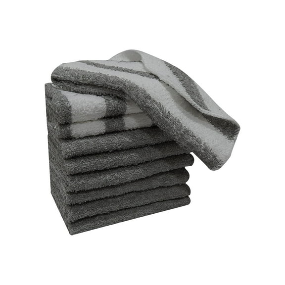 Mainstays 9-Piece Solid/Stripe Kitchen Dishcloth Set, Grey