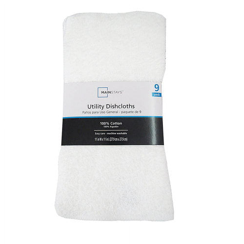 Mainstays 9 Pk Utility Cloth - Artic White