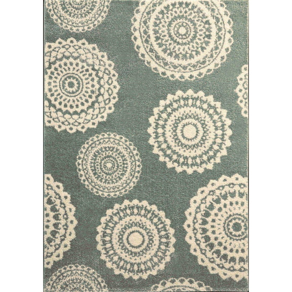 Mainstays 9'x12' Teal Medallion Shag Indoor Area Rug