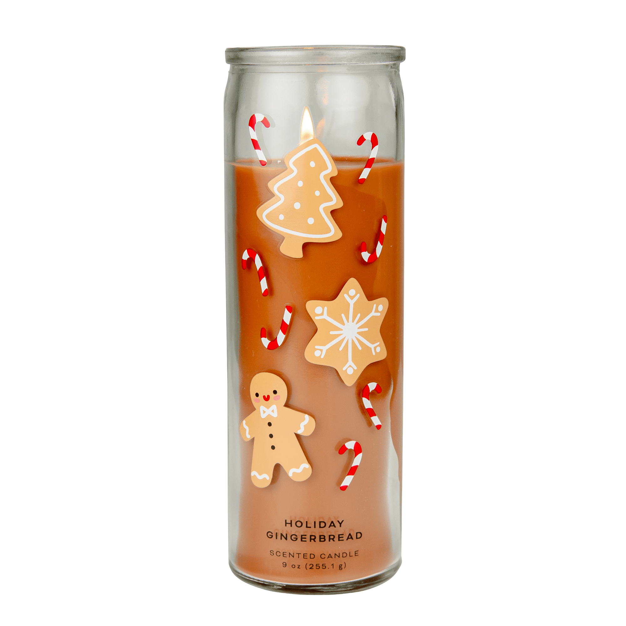 Mainstays Holiday Gingerbread Scented Candle, Holiday Pillar Candle, 9 oz