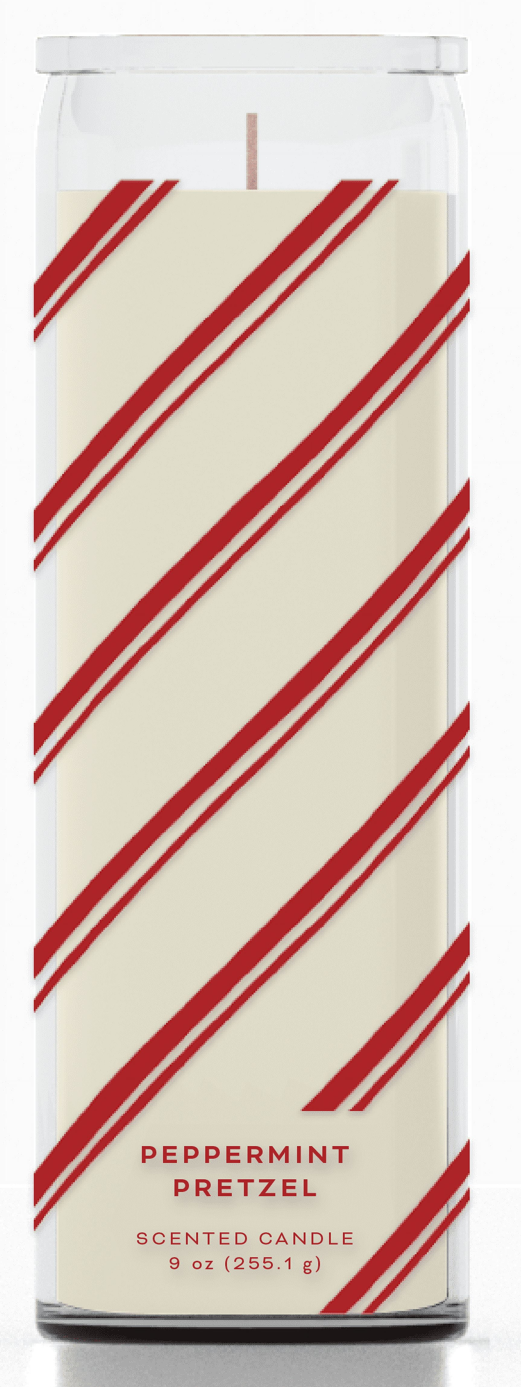Mainstays Peppermint Pretzel Scented Candle, Holiday Pillar Candle, 9 oz