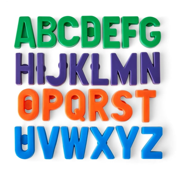 Mainstays ABC Refrigerator / Filing Cabinet Magnets for kids, 26 Piece Multi Color Uppercase Magnets.