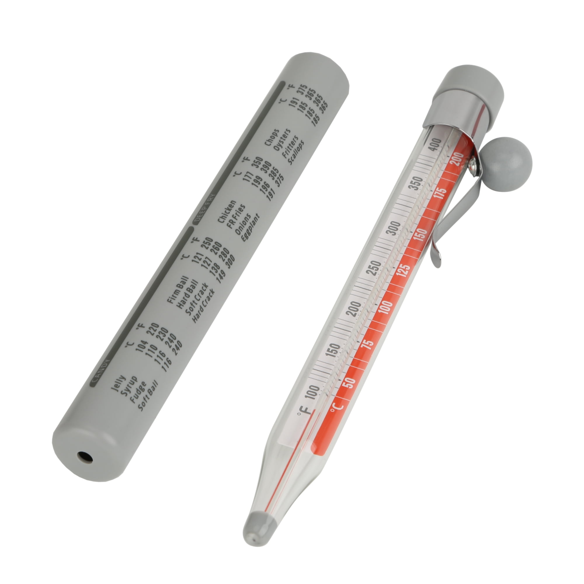 Mainstays ABS Food Cooking Dial Candy Thermometer, Clip Attachment with Red  and Black Display
