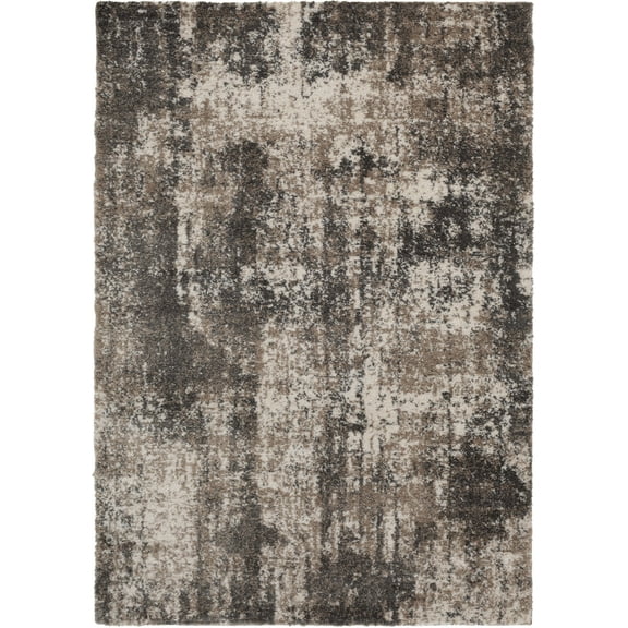Mainstays Abstract Shag Indoor Area Rug, Neutral, 5'x7'