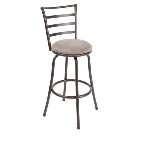 Mainstays Adjustable 24" or 29" Swivel Barstool, Grey Microfiber