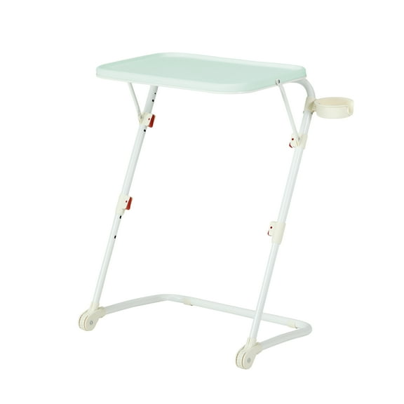 Mainstays Adjustable Folding TV Tray with Cup Holder Green, 20.87"W x 14.76"D x 27.76"H