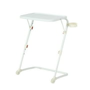 Mainstays Adjustable Folding TV Tray Table with Cup Holder, White