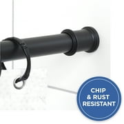Mainstays Adjustable Matte Black Steel Shower Curtain Rod, 44" - 72"