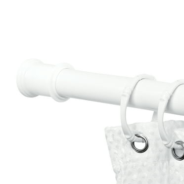Mainstays Adjustable Tension Shower Curtain Rod for Small or Stall Showers, 27”-40", White
