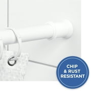 Mainstays Adjustable White Stall Size Steel Shower Curtain Rod for Small Showers, 27” - 40"