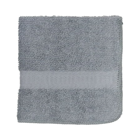 Mainstays Adult Basic Solid Washcloth 12x12, Grey