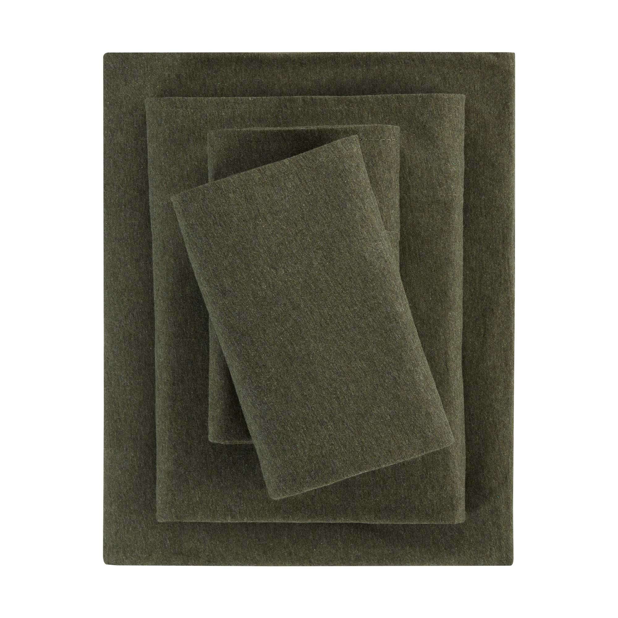 Mainstays Cotton Rich Extra Soft Jersey Bed Sheet Set, Full, Sea Turtle Green, 4 Pieces