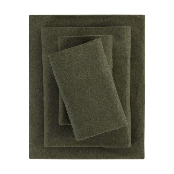 Mainstays Cotton Rich Extra Soft Jersey Bed Sheet Set, King, Sea Turtle Green, 4 Piece