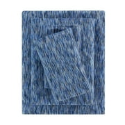 Mainstays Extra Soft 100% Cotton Jersey Bed Sheet Set, Queen, Blue Crackle, 4 Pieces