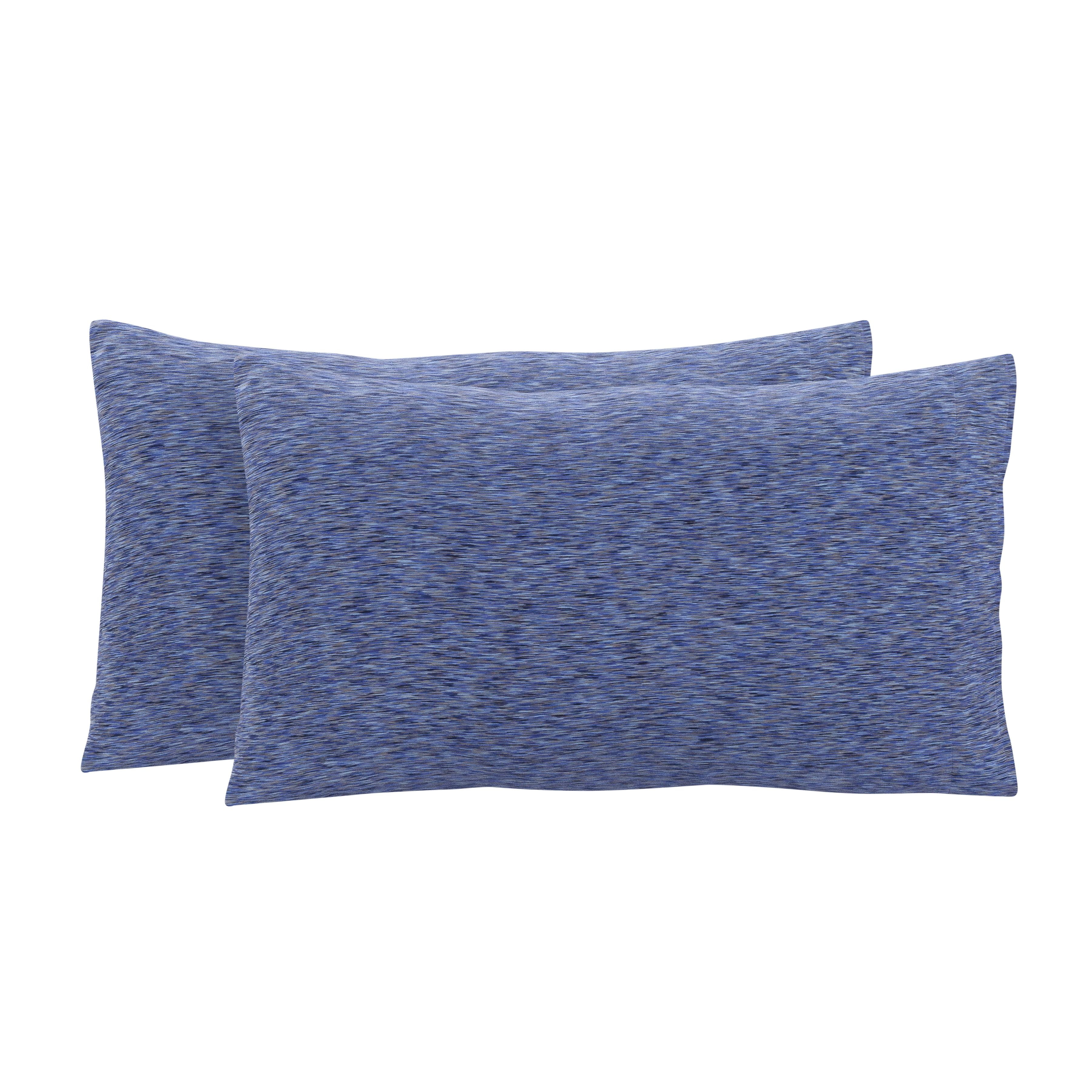 Mainstays Extra Soft Jersey Pillowcase Set, King, Blue Crackle, 2-Pieces