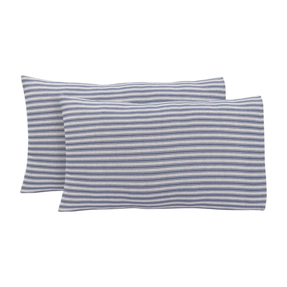 Mainstays Adult Jersey Extra Soft Pillowcase Set, King, Blue Stripe, 2-Pieces