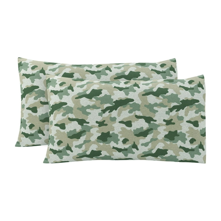 Mainstays Adult Jersey Extra Soft Pillowcase Set King Camo 2 Pieces Walmart