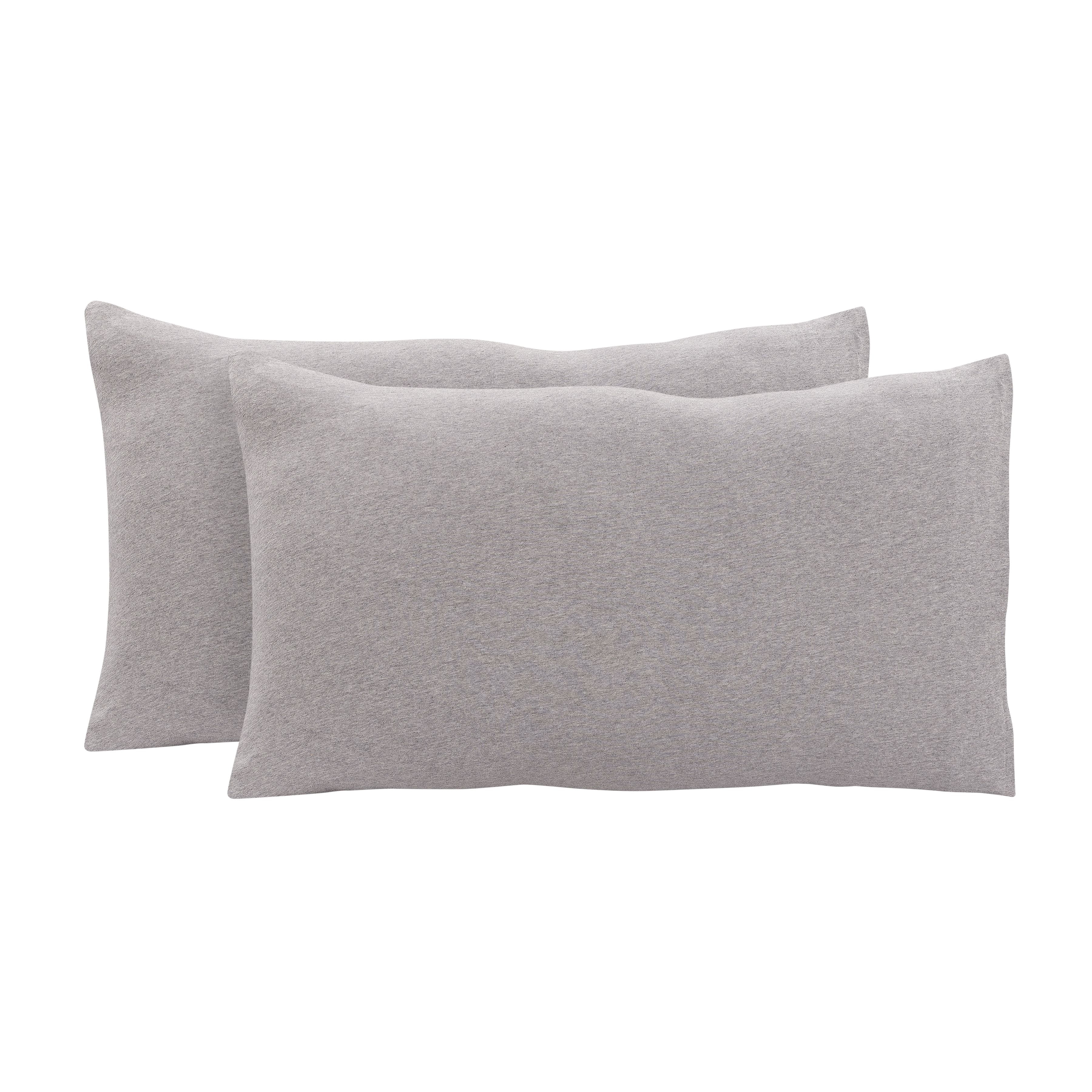 Mainstays Set of 2 Jersey King Pillowcases Gray Heather
