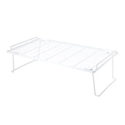 Mainstays Metal Wire Stacking Shelf Organizer for Kitchen Cabinet and Pantry Storage, 22" x 10" x 7", White