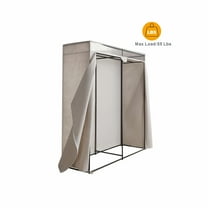 Mainstays Adult Single Steel Tier Zippered Extra Wide Clothes Closet, 60", Grey Pumice
