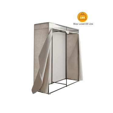 Mainstays Adult Single Steel Tier Zippered Extra Wide Clothes Closet, 60", Grey Pumice