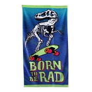 Mainstays Adult Velour Cotton Blend Rad Dino Beach Towel, 28"X 60"