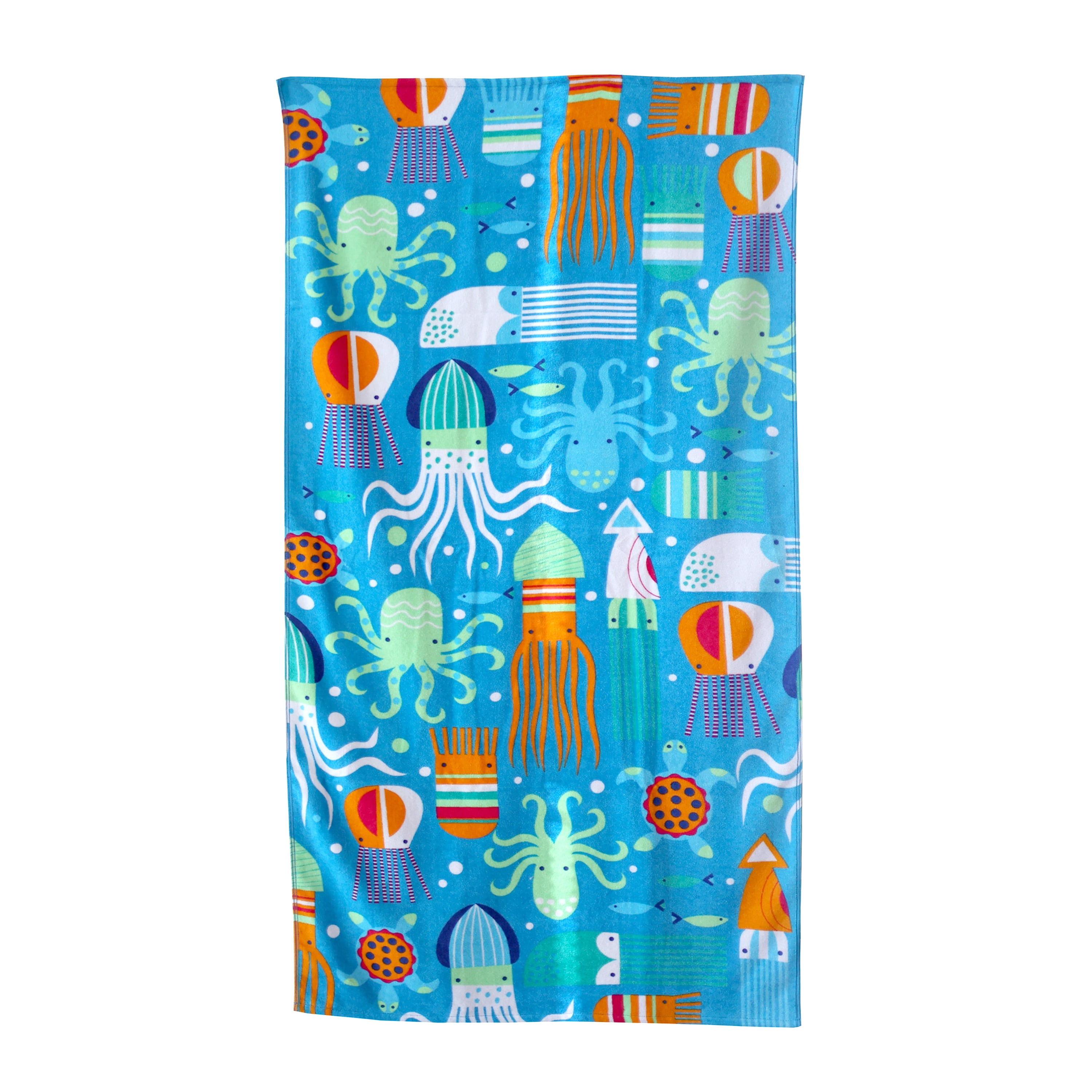 Mainstays Adult Velour Cotton Blend Squid Octopus Quick Dry Beach Towel ...