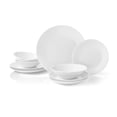 thumbnail image 1 of Mainstays Aila 12pc Glass Dinnerware Set - Modern Design, Service For 4, White, 1 of 1