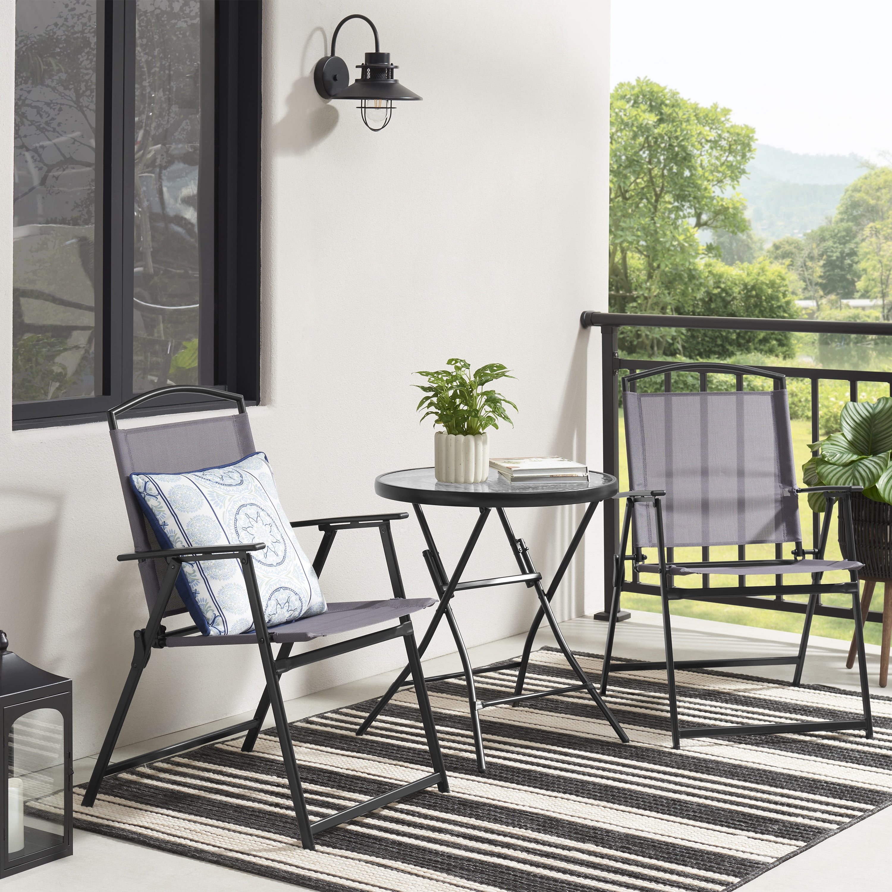 Mainstays Albany Lane 3 Piece Outdoor Bistro Set, Gray